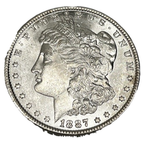 Load image into Gallery viewer, 1887 Morgan Silver Dollar BU