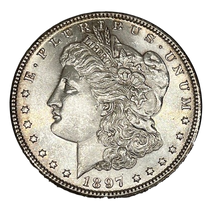 Load image into Gallery viewer, 1897 Morgan Silver Dollar BU