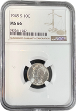 Load image into Gallery viewer, 1945 S 10C MS66 NGC
