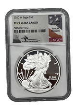 Load image into Gallery viewer, 2020 W Eagle S$1 PF70 Ultra Cameo Signed John Mercanti