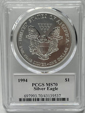 Load image into Gallery viewer, 1994 Silver Eagle PCGS MS70 $1 John Mercanti 1 of 6 Made
