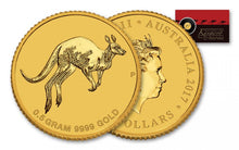 Load image into Gallery viewer, 2017 Australia 2 Dollar Half Gram Gold Kangaroo Uncirculated