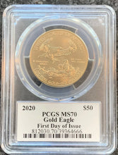 Load image into Gallery viewer, 2020 $50 1oz Gold Eagle PCGS MS70 First Day of Issue Thomas Cleveland