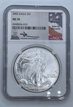 Load image into Gallery viewer, 2002 Eagle S$1 MS70 NGC