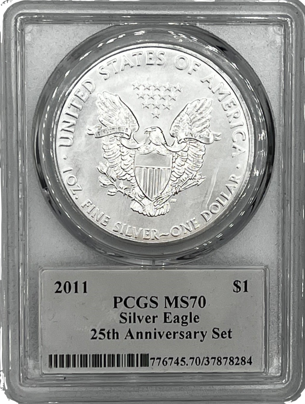 2011 PCGS MS70 Silver Eagle $1 25th Anniversary Signed Thomas Cleveland