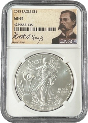 2015 EAGLE S$1 MS69 Wyatt Earp NGC