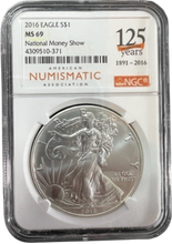 Load image into Gallery viewer, 2016 Eagle S$1 MS69 National Money Show NGC
