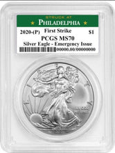 Load image into Gallery viewer, 2020 (P) $1 American Silver Eagle PCGS MS70 Emergency Production FS Philadelphia Label
