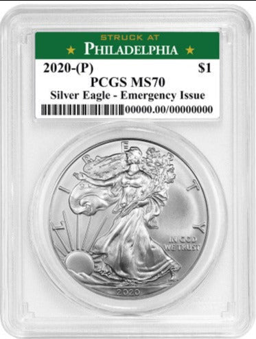 専門 アンティークコイン 銀貨 2020 Silver Eagle PCGS MS-70 Thomas