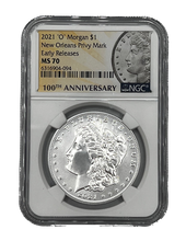 Load image into Gallery viewer, 2021 $1 Morgan and Peace Silver Dollar 6pc Set NGC MS70 ER 100th Anni. Label
