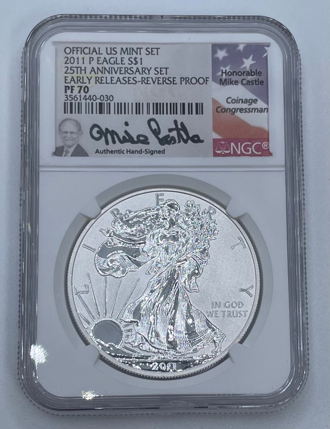 2011 P Eagle S$1 25th Anniversary PF70