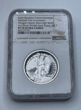 Load image into Gallery viewer, 2017 PF70 Ultra Cameo Saint-Gaudens Commemorative National Park Foundation Winged Liberty Ultra high Relief 1oz Silver Private Issue Struck
